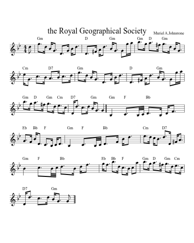 the Royal Geographical Society sheet music preview