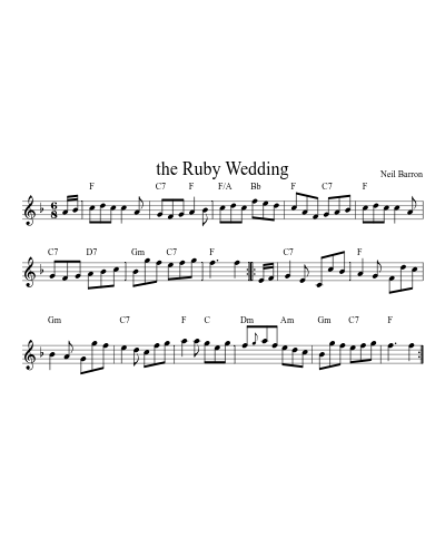 the Ruby Wedding (Version 3) sheet music preview