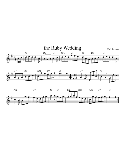 the Ruby Wedding (Version 4) sheet music preview