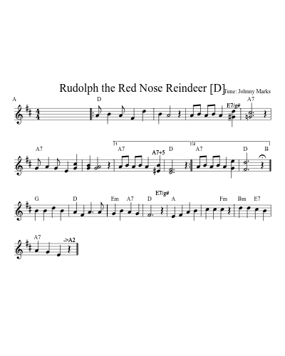 Rudolph the Red Nose Reindeer [D] (Version 2)