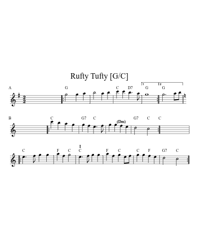 How to Play Rufty Tufty [G/C] (Version 3) — Free Sheet Music & Tutorial ...