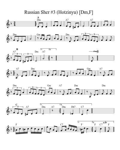 Russian Sher #3 (Hotzinyu)   [Dm,F]