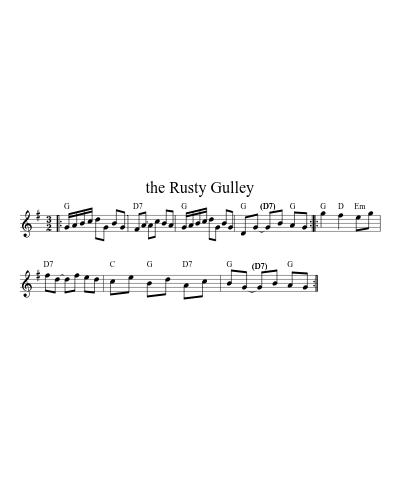 The Rusty Gulley (Version 3) sheet music preview