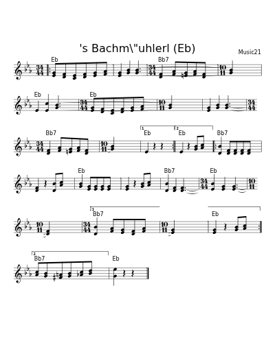 's Bachm\"uhlerl (Eb) (Version 2)