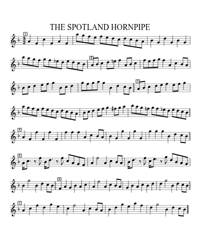 THE SPOTLAND HORNPIPE sheet music preview