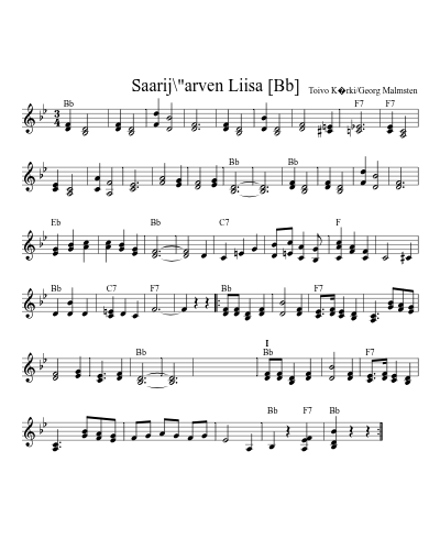 Saarij\"arven Liisa   [G] (Version 3)