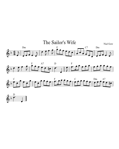The Sailor's Wife (Version 7) sheet music preview