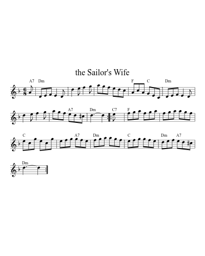 The Sailor's Wife (Version 8) sheet music preview