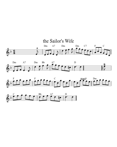 The Sailor's Wife (Version 10) sheet music preview