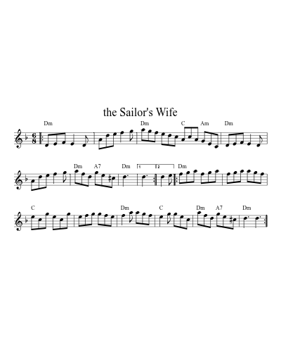 The Sailor's Wife (Version 13) sheet music preview