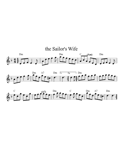 The Sailor's Wife (Version 14) sheet music preview