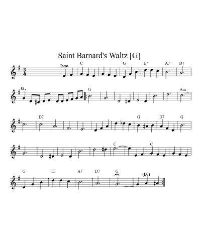 Saint Barnard's Waltz  [G]