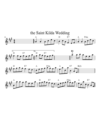 the Saint Kilda Wedding sheet music preview