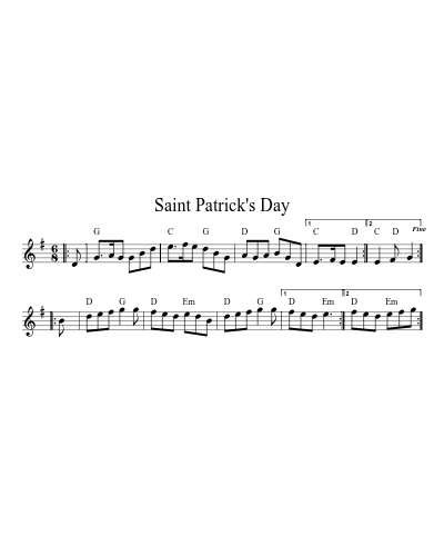 Saint Patrick's day (Version 5) sheet music preview