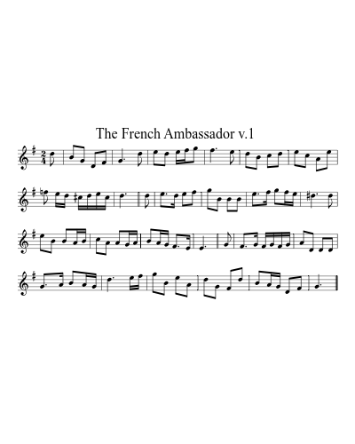the French Ambassador  v.1 (Saint Kilda Standpiece) sheet music preview