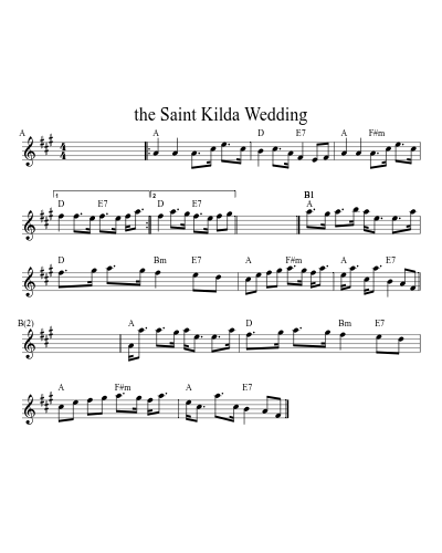 the Saint Kilda Wedding (Version 5) sheet music preview
