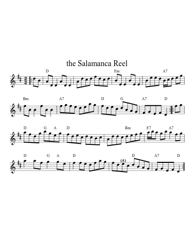 The Salamanca Reel (Version 8) sheet music preview