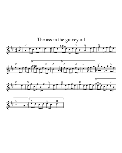 The Ass In The Graveyard (Version 2) sheet music preview