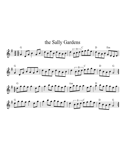 The Sally Gardens (Version 3) sheet music preview