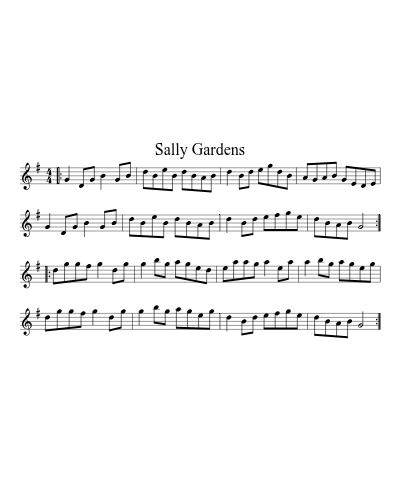 Sally Gardens (Version 7) sheet music preview
