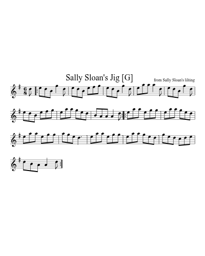 Sally Sloan's Jig    [G]