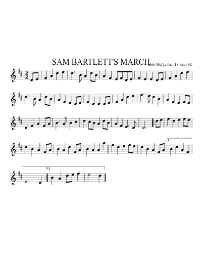 SAM BARTLETT'S MARCH (Sam Martletts March)