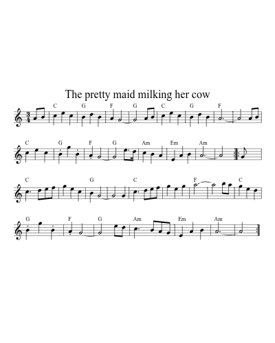 The pretty maid milking her cow preview