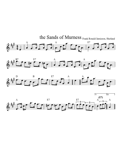 the Sands of Murness sheet music preview