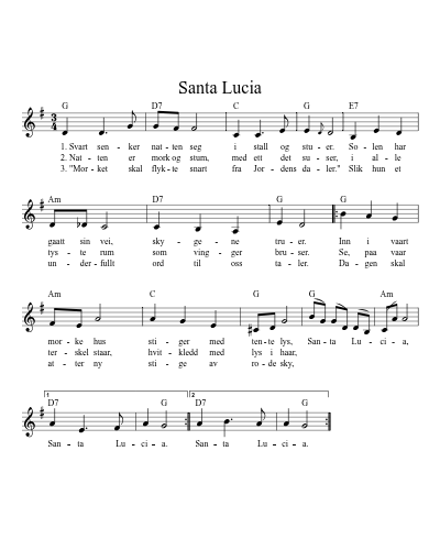 Santa Lucia (Version 4) sheet music preview
