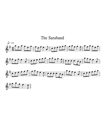 the Saraband (Version 2) sheet music preview