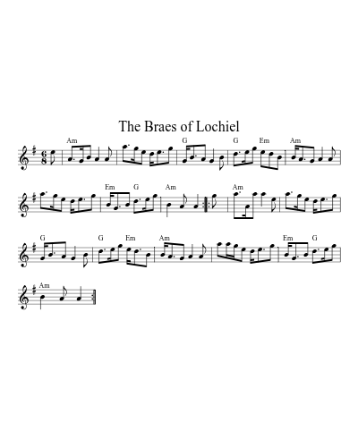 The Braes of Lochiel (Version 2) sheet music preview