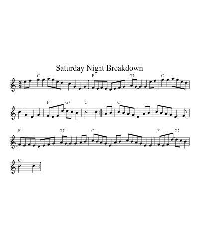 Saturday Night Breakdown sheet music preview