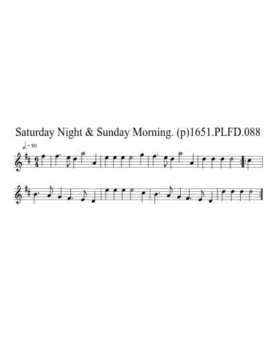 Saturday Night & Sunday Morning. (p)1651.PLFD.088 sheet music preview