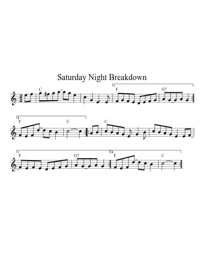 Saturday Night Breakdown (Version 2) sheet music preview