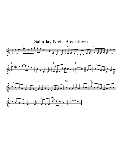 Saturday Night Breakdown (Version 3) sheet music preview