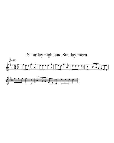 Saturday night and Sunday morn (Version 4) sheet music preview
