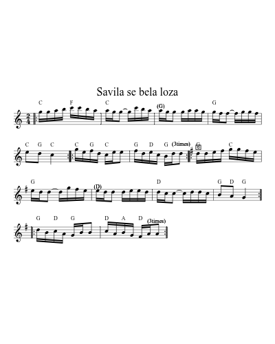 Savila Se Bela Loza (Version 5) sheet music preview