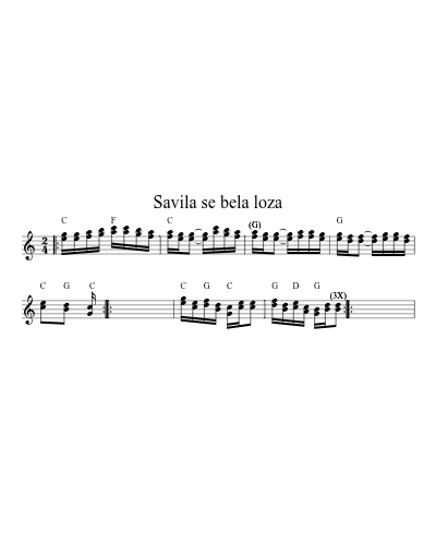 Savila Se Bela Loza (Version 9) sheet music preview