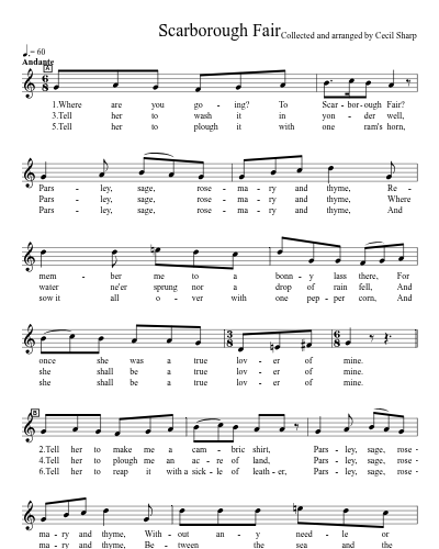 Scarborough Fair (Version 2) sheet music preview