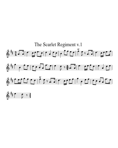 The Scarlet Regiment  v.1 sheet music preview