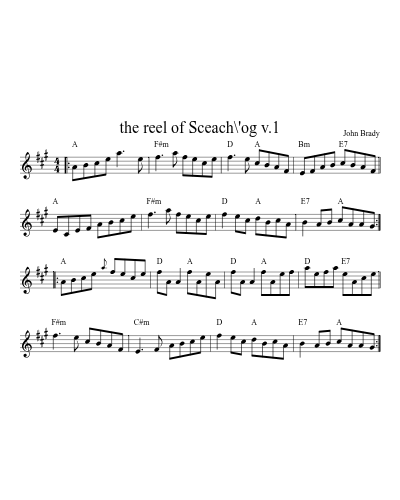 the reel of Sceach\'og v.1 sheet music preview