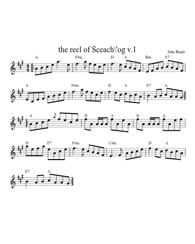 the reel of Sceach\'og v.1 (Version 2) sheet music preview