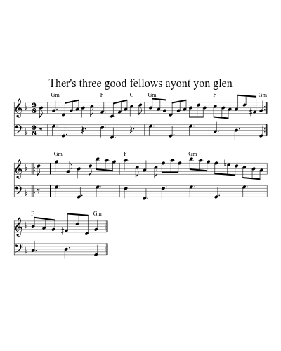 Ther's three good fellows ayont yon glen