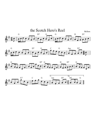 the Scotch Hero's Reel (Version 2) sheet music preview
