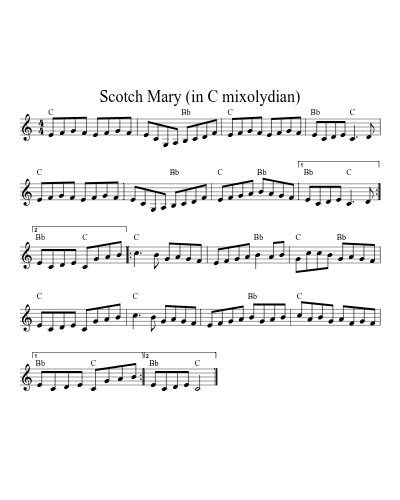 Scotch Mary (in C mixolydian)