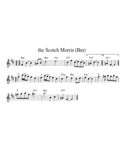 the Scotch Morris  (Bm) (Version 2) sheet music preview