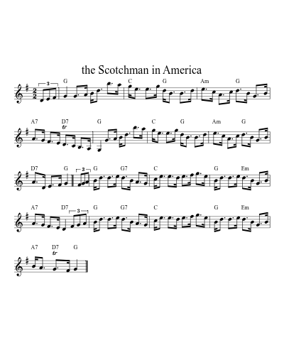 the Scotchman in America sheet music preview