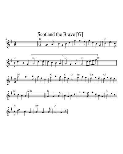 Scotland the Brave   [G] (Version 3)