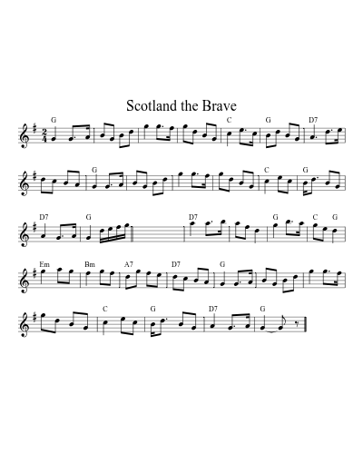Scotland The Brave (Version 8) sheet music preview