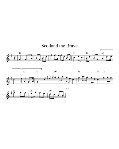 Scotland The Brave (Version 9) sheet music preview